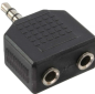 Preview: Audio Adapter, 3,5mm Klinke Stecker an 2x 3,5mm Klinke Buchse, Stereo