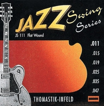 THOMASTIK-INFELD E-GITARRE-SAITEN JAZZ SWING SERIES NICKEL FLAT WOUND 011