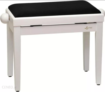 Piano-Bench - PB-4 - matt - weiß - schwarze Sitzfläche