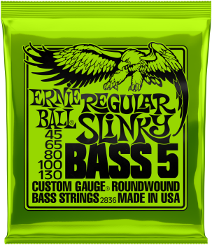 ERNIE BALL Saitensatz, E-Bass, Slinky 5-String, Regular 45-130
