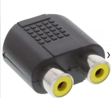 Audio Adapter, 3,5mm Klinke Buchse Mono an 2x Cinch Buchse