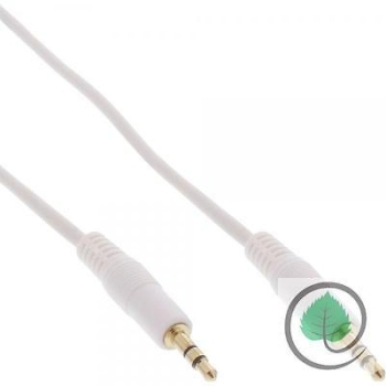 Klinke Kabel, 3,5mm Stecker / Stecker, Stereo, weiß / gold, 1,5m
