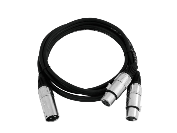 OMNITRONIC Adapterkabel XLR(M)/2xXLR(F) 3m sw