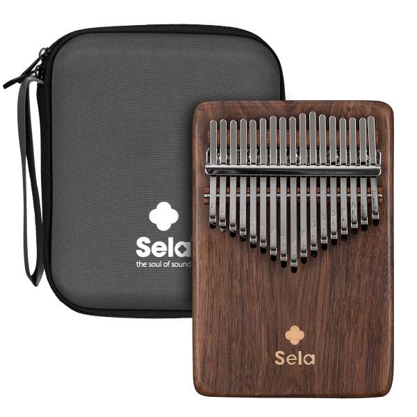 Sela Kalimba 17 Solid Black Walnut Elegante Kalimba mit dunkler Färbung